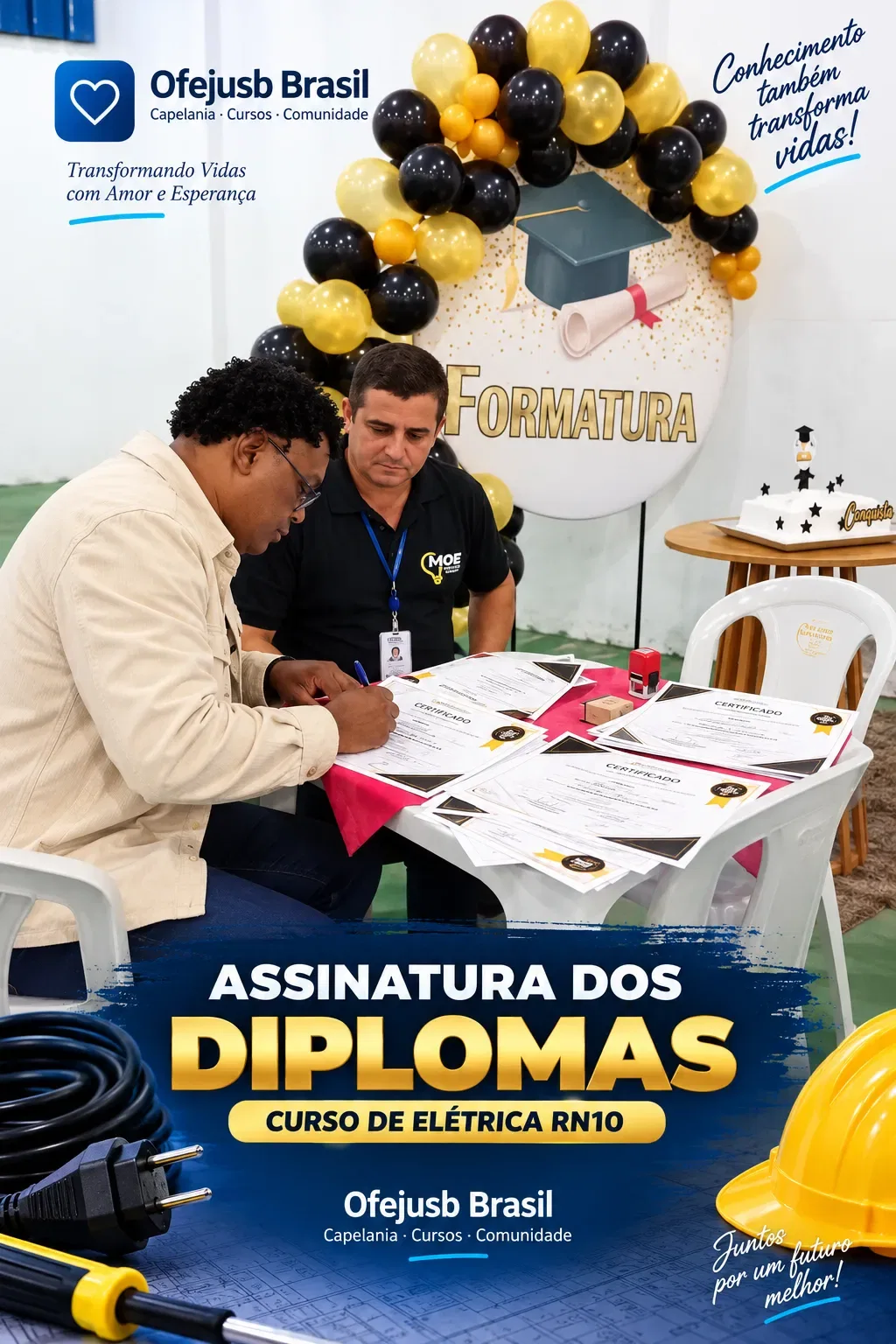 Assinatura dos diplomas — Elétrica RN10
