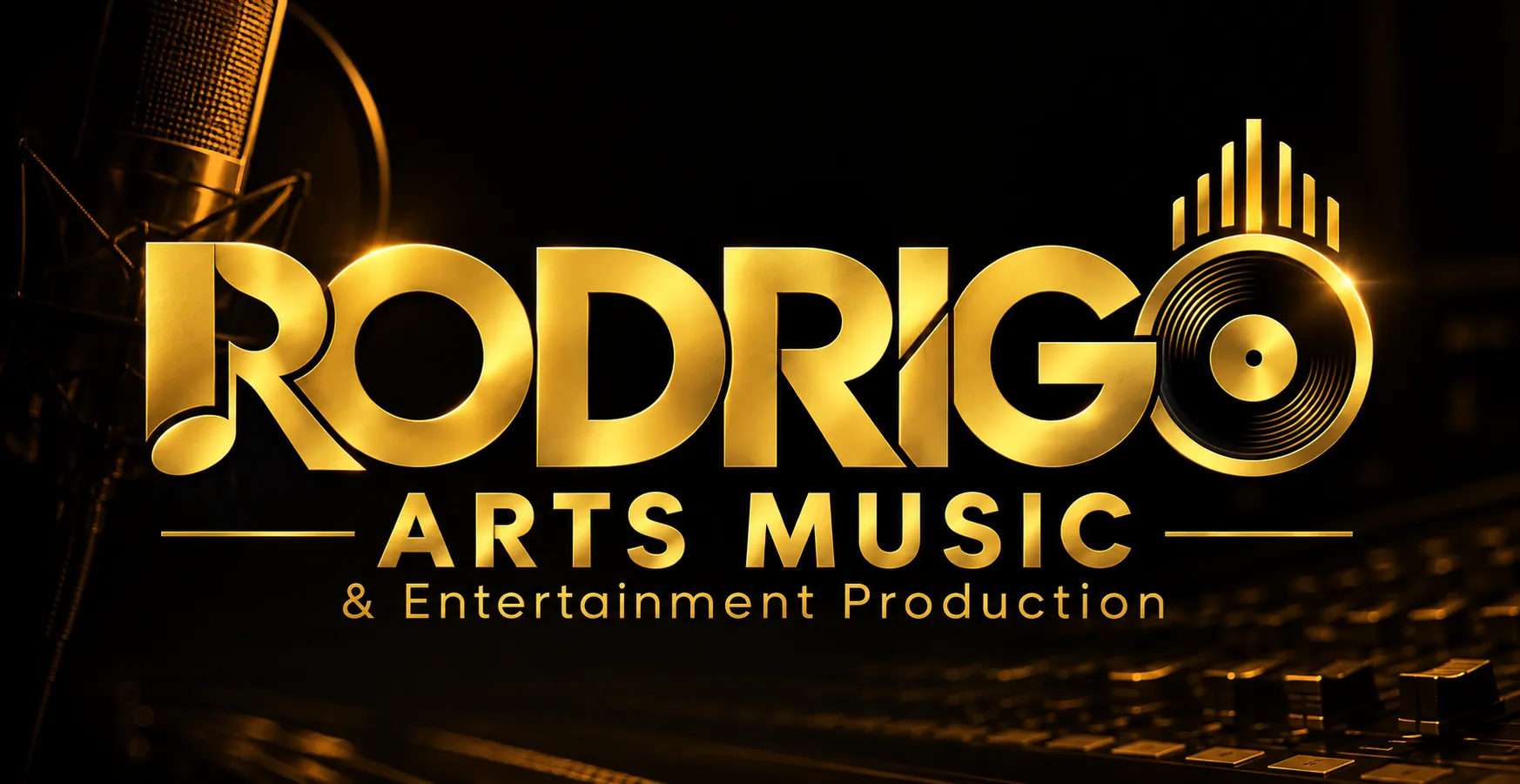 Logo original da Rodrigo Arts Music, produtora musical e de entretenimento